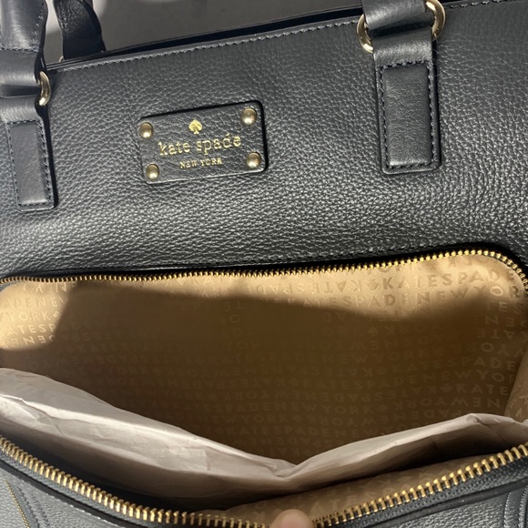 Kate spade black leather large satchel tote - Picture 5 of 8